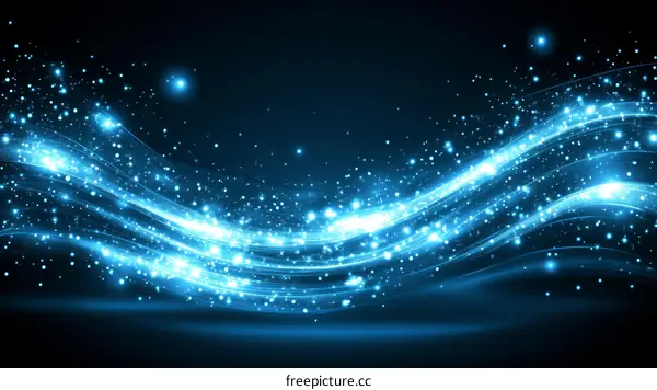 Abstract Blue Light Wave Sparkle Background Design