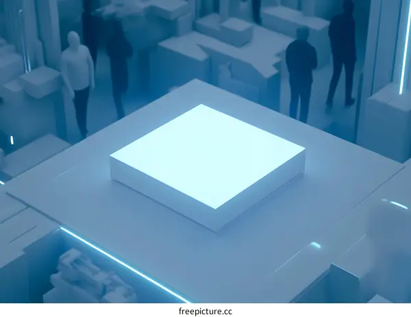 Futuristic Cityscape Abstract Background with Glowing Light