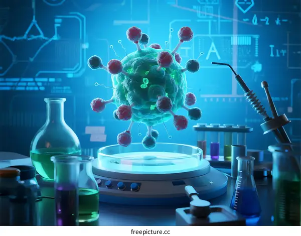 Virus Research in Modern Laboratory with Scientific Equipment