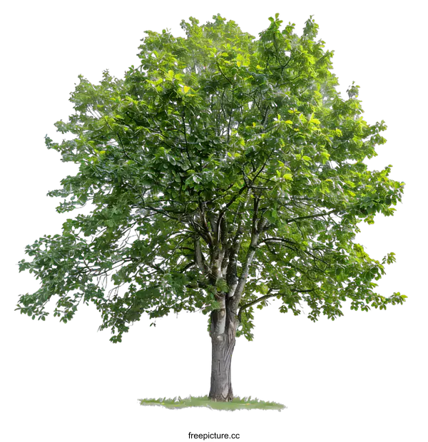 [Transparent Background PNG]Isolated Tree with Green Leaves Against White Background