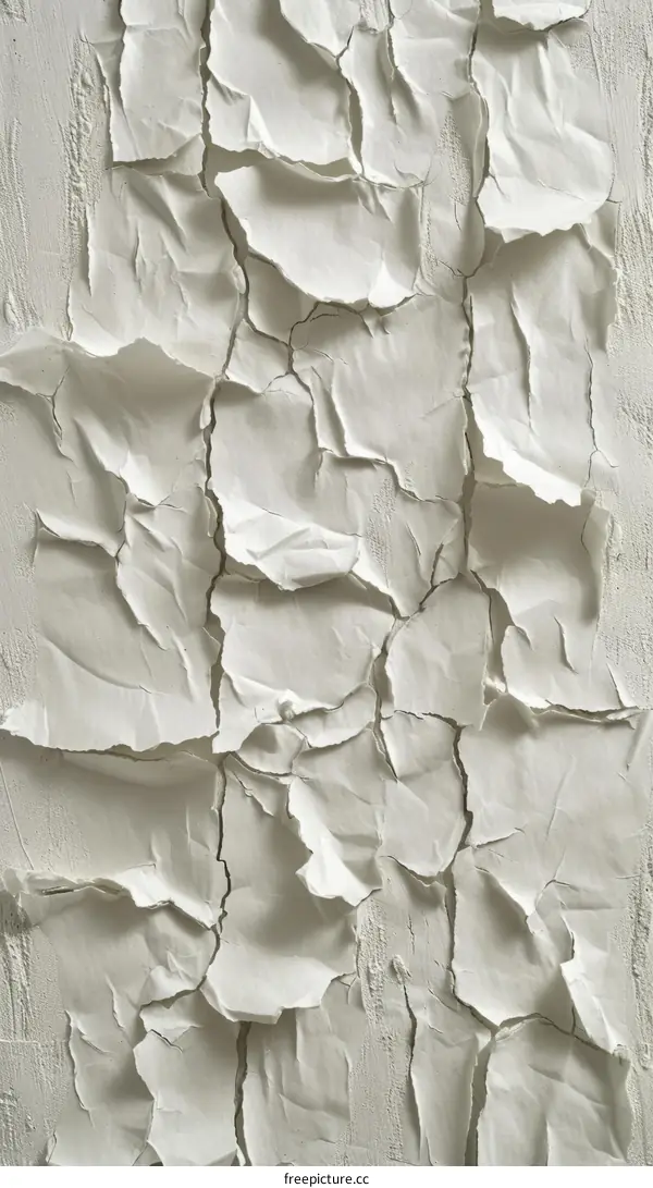 White crumpled paper texture background