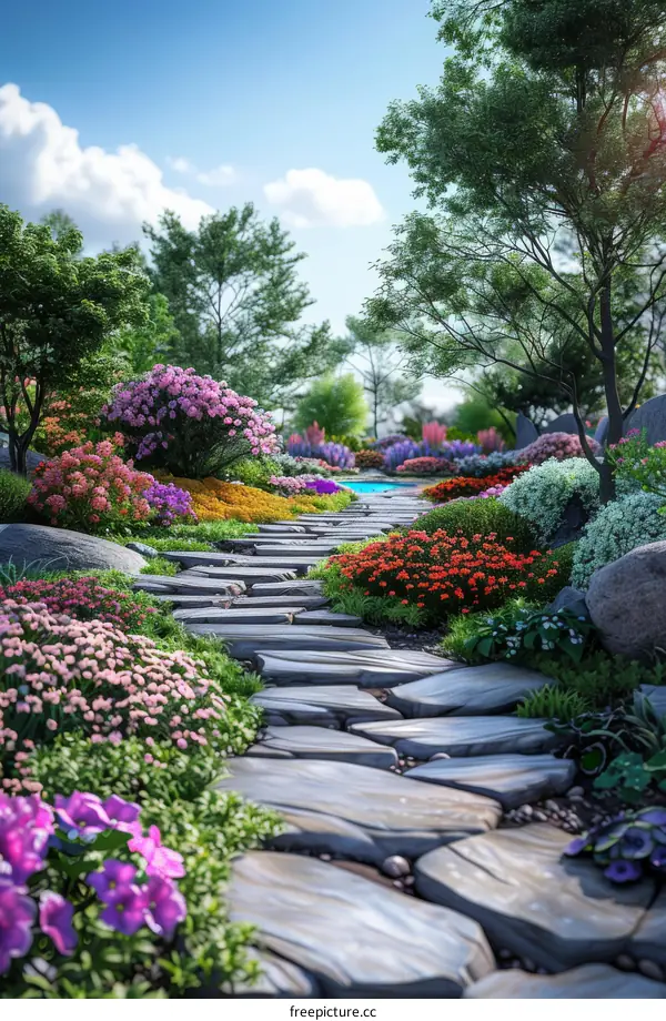 Colorful Garden Pathway Illustration