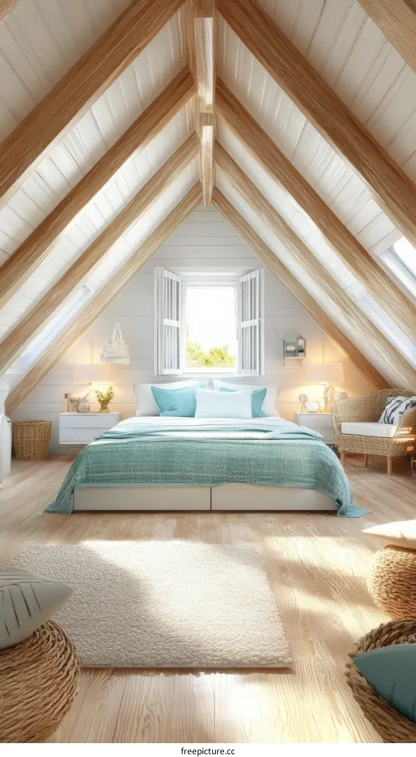A Cozy Attic Bedroom Interior Design