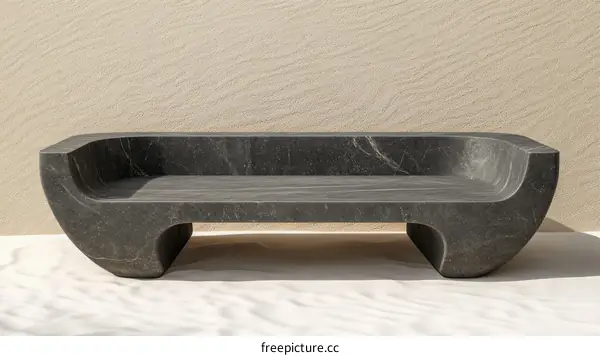 Modern Outdoor Stone Bench Design