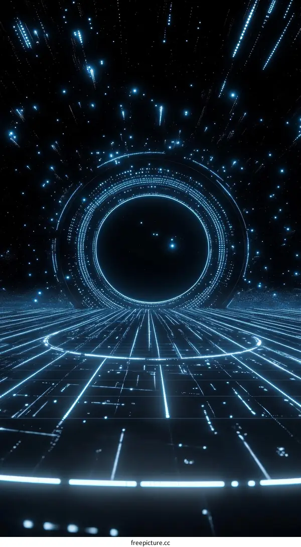 Abstract Digital Futuristic Tunnel