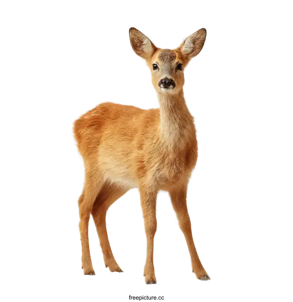 [Transparent Background PNG]A Beautiful Roe Deer Against a White Background