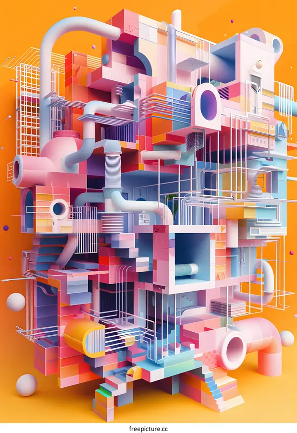 Abstract 3D Colorful Structure