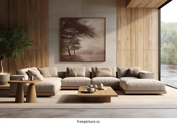 Modern Japanese living room interior design