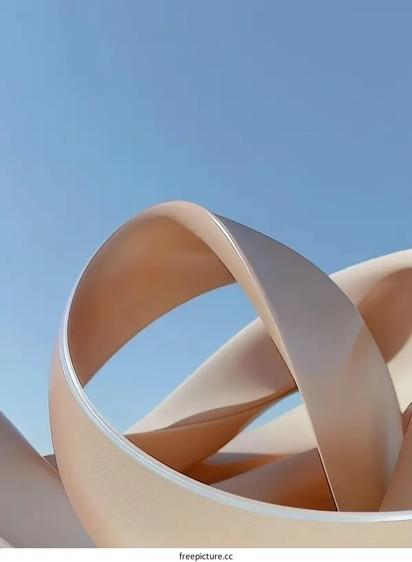 Abstract Geometric Forms Against a Clear Sky