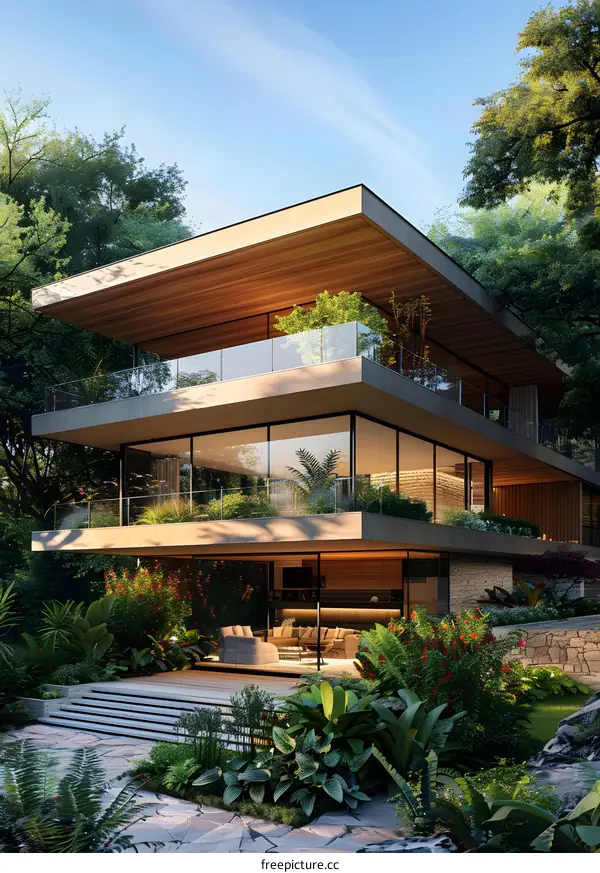 Modern house in the forest