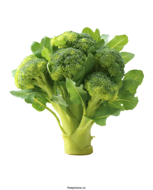 [Transparent Background PNG]Fresh Broccoli Head Close-up on White Background