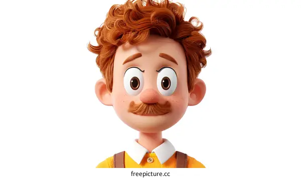 3D Cartoon Character Portrait of a Man