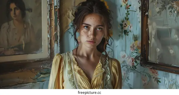 portrait of a girl in a yellow dress