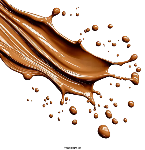 [Transparent Background PNG]Chocolate Splash Abstract Illustration