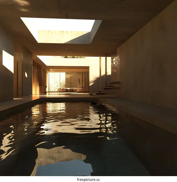 Minimalist Interior Design With Concrete Pool