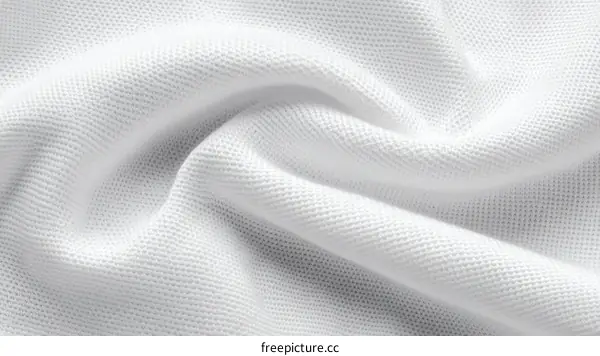 Close-up View of White Fabric Texture