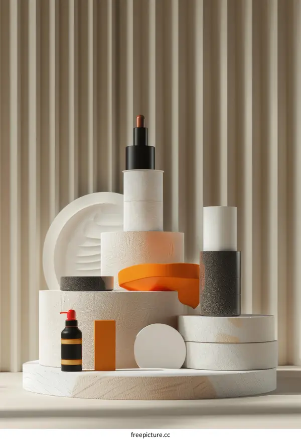 Abstract Geometric Cosmetic Display Design