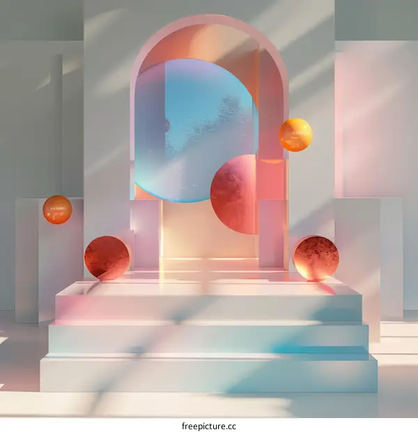 Surreal Pastel Geometric Composition
