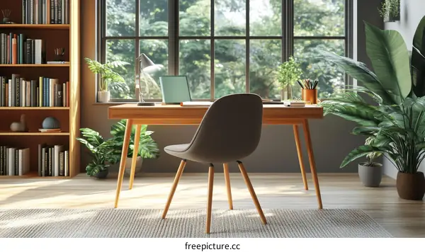 Home Office Workspace with Natural Light