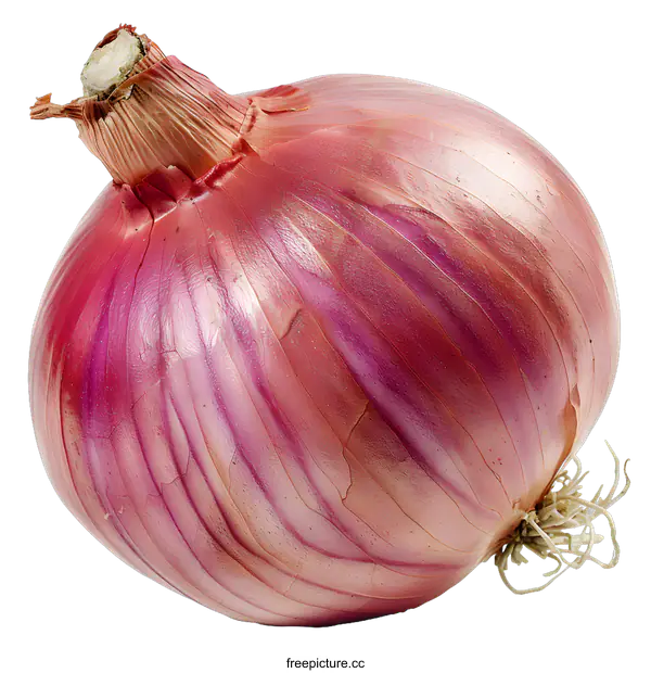 [Transparent Background PNG]Single Red Onion on White Background