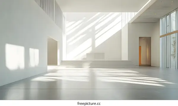 Modern Minimalist White Interior Design with Sunlight