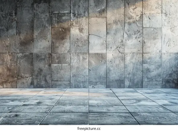 Grunge concrete tiles wall and floor texture background
