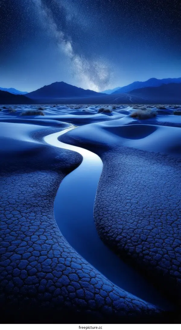 Night Sky Over the Desert Landscape