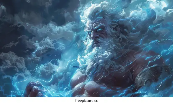 Zeus, the King of Gods, is the God of Sky and Thunder in Greek Mythology