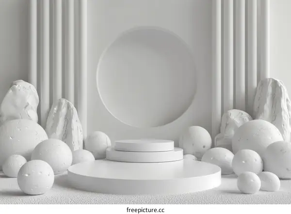 Abstract Minimalist White Product Display
