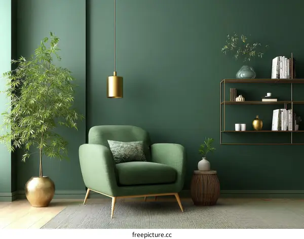 Modern Green Living Room Interior Design