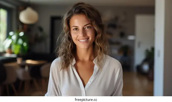Portrait of a beautiful young woman smiling