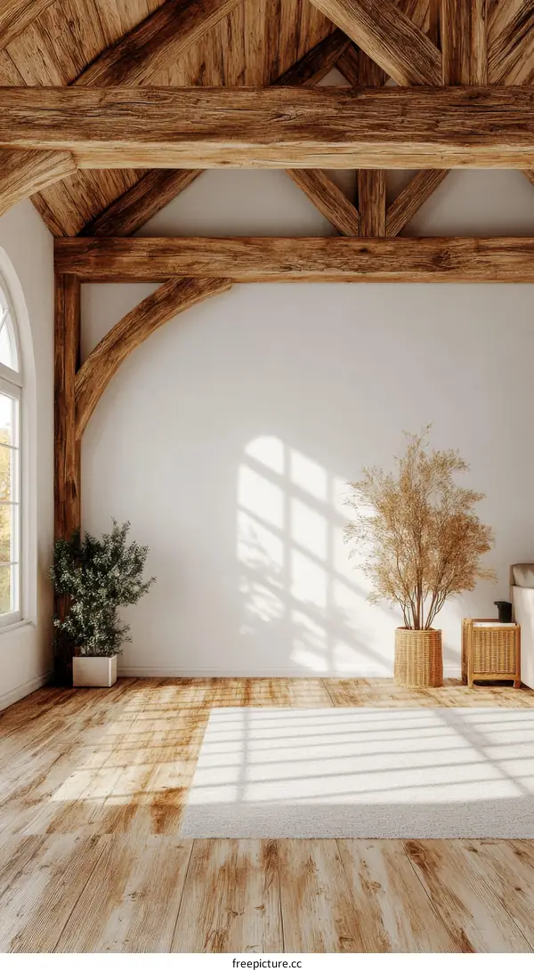 Wooden Beams Interior Design Illustration