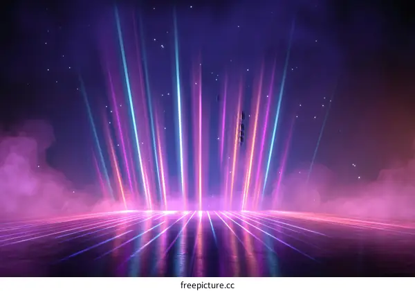 Neon Light Abstract Stage Scene