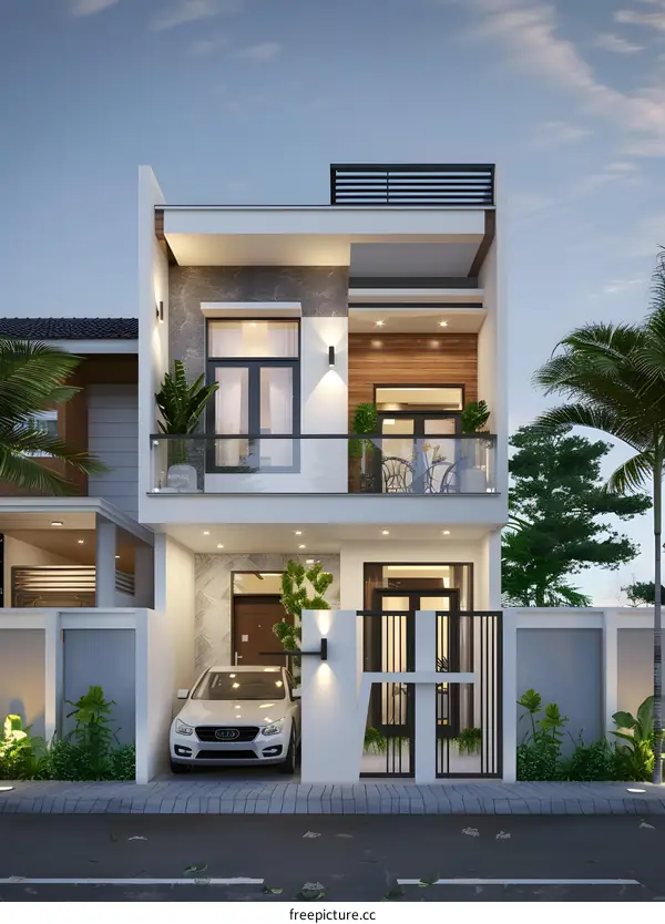 Modern Minimalist House Design with Balcony