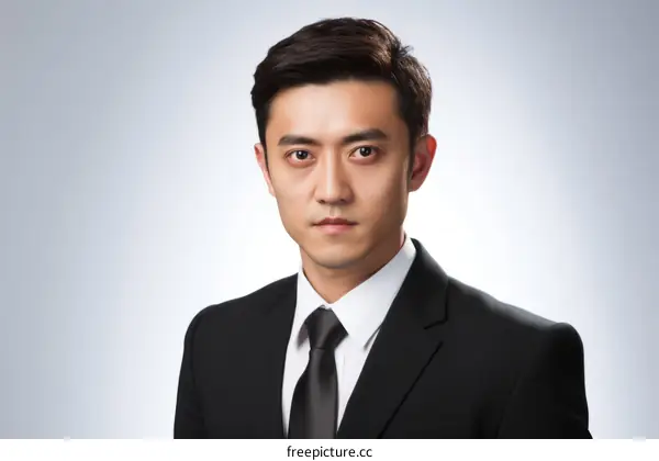 A young Asian man in a suit and tie