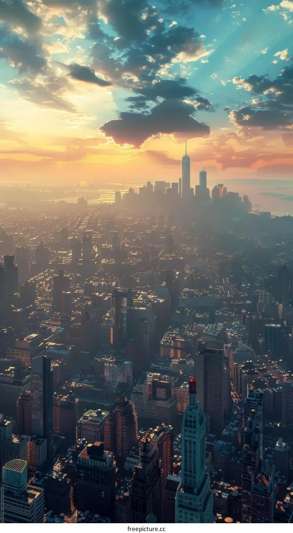 Manhattan Skyline at Sunset