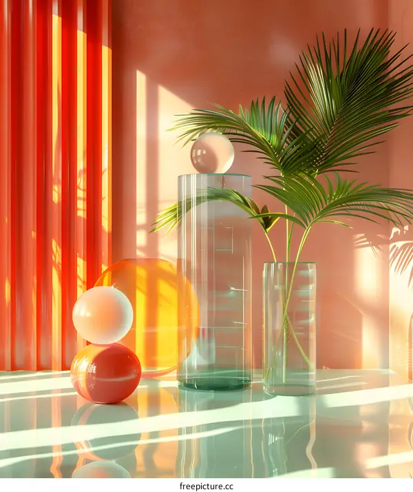 Modern Minimalist Interior Design: Geometric Shapes and Plants