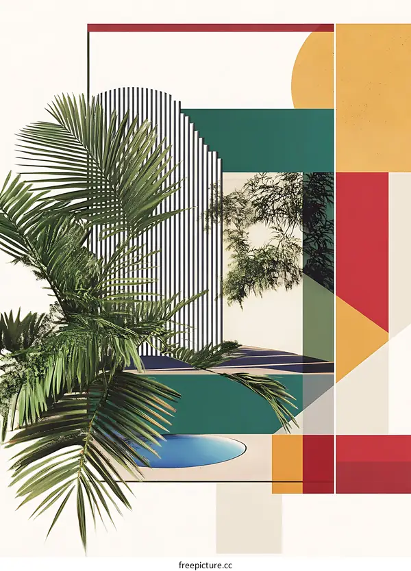 Modern Tropical Abstract Geometric Art