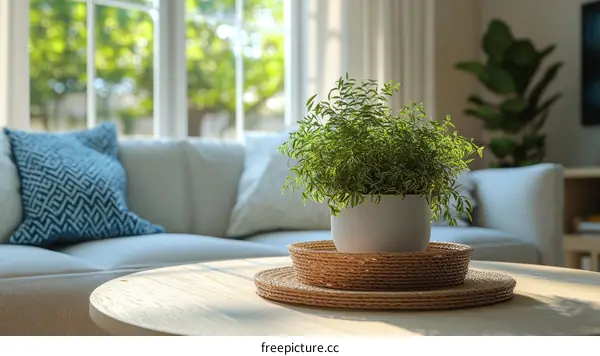 Cozy Living Room Interior Design with Plants