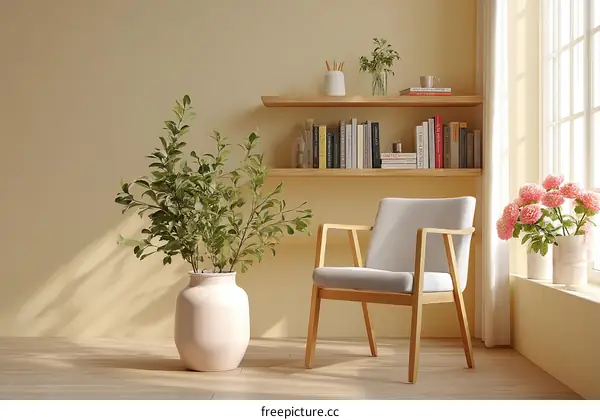 Cozy Reading Nook Interior Design Illustration