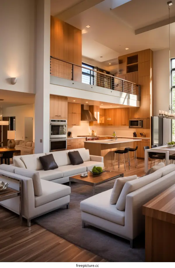 Bright and Airy Modern Living Room With Wood Accents