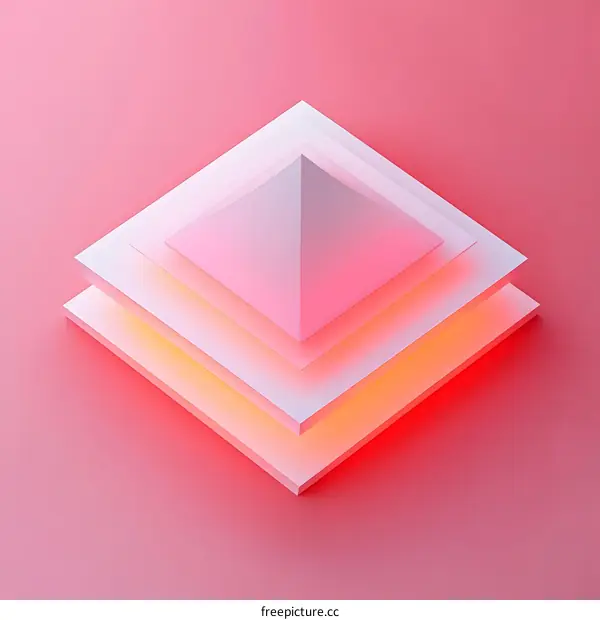 Pink Pyramid Stacked on Square Platforms