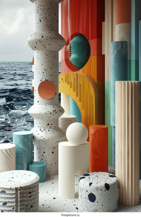 Colorful Geometric Display Design Illustration