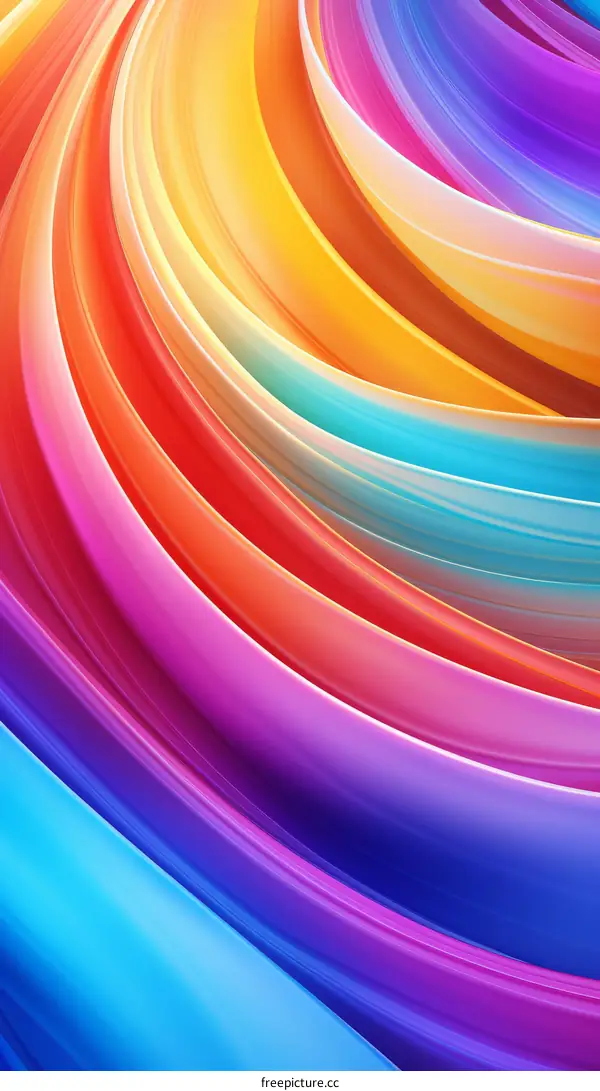 Colorful 3D Rendering of Gradient Swirls