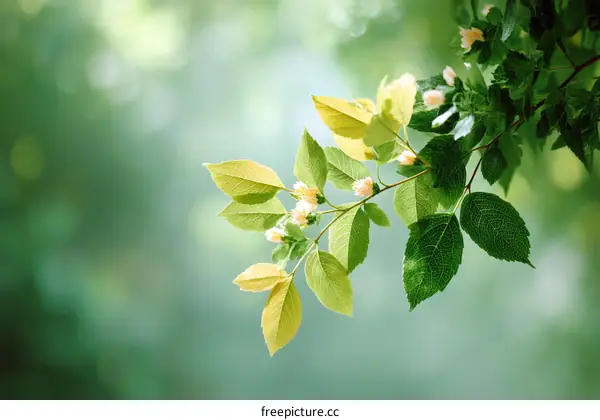 Fresh Spring Leaves and Gentle Sunlight