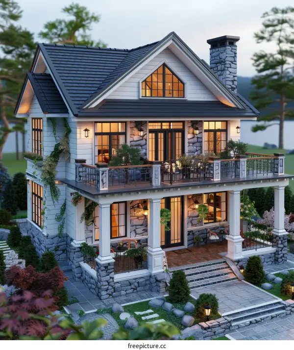 Elegant Countryside House Exterior Design