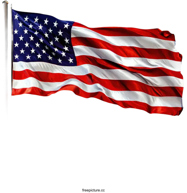 [Transparent Background PNG]American Flag Waving in the Wind