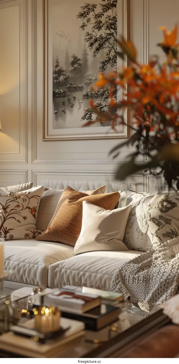 Elegant Living Room with Artistic Accents