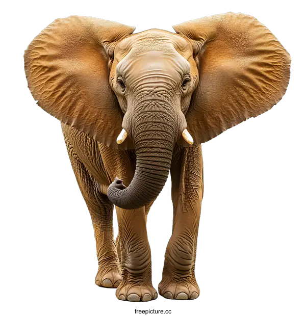 [Transparent Background PNG]African Elephant Walking Toward The Camera