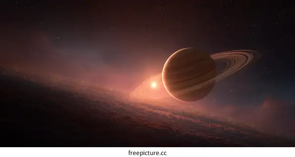 A Stunning Ringed Planet in the Cosmic Expanse